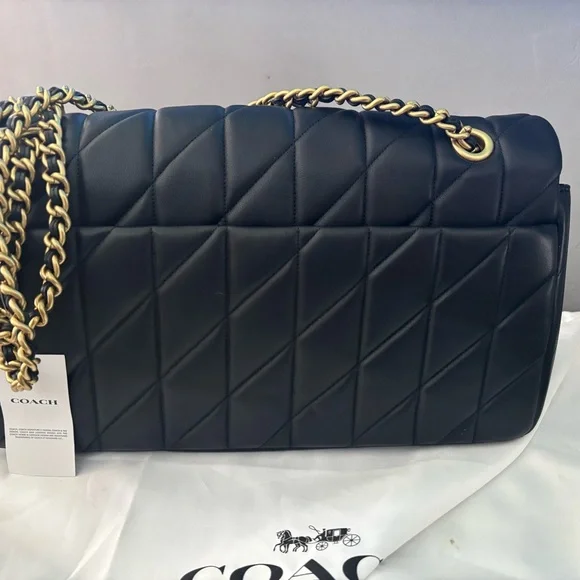 Coach Tabby 33 Quilted Nappa Leather Black With Gold Hardware Shoulder Bag - Picture 4 of 13